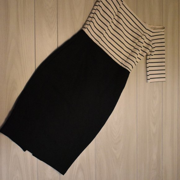 Striped Business Casual Dress - Just Me Sz M - Picture 3 of 4